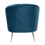 Manhattan Comfort Rosemont Mid-Century Modern Accent Chair Blue and Gold AC056-BL