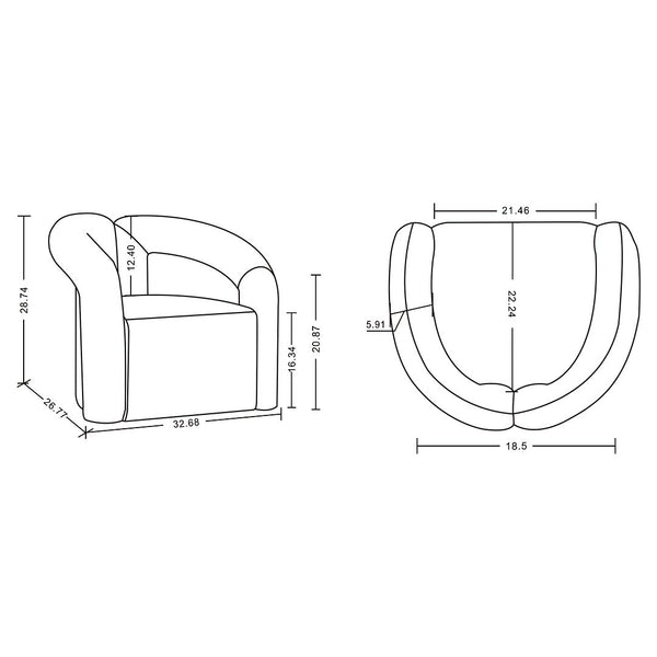Manhattan Comfort Darian Modern Accent Chair Cream AC061-CR