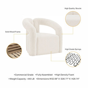 Manhattan Comfort Darian Modern Accent Chair Cream AC061-CR