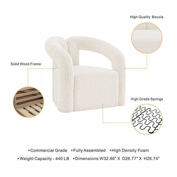 Manhattan Comfort Darian Modern Accent Chair Cream AC061-CR