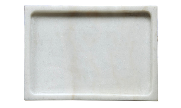 Noir Marble Tray - Elegant Bianco Crown Catchall for Keys, Decor & Serving - Unique Natural Stone Design AC137