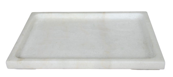 Noir Marble Tray - Elegant Bianco Crown Catchall for Keys, Decor & Serving - Unique Natural Stone Design AC137