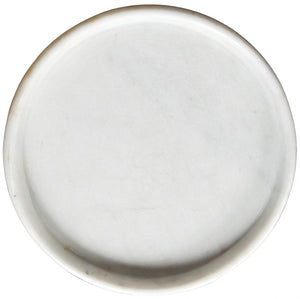Noir 16" Round Marble Tray – Hand-Formed Bianco Crown Accent for Serving, Décor & Unique Displays AC138-16