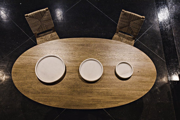 Noir 16" Round Marble Tray – Hand-Formed Bianco Crown Accent for Serving, Décor & Unique Displays AC138-16