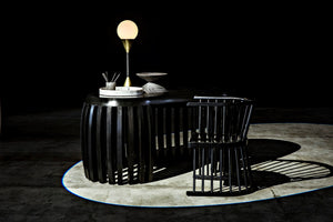 Noir 16" Round Marble Tray – Hand-Formed Bianco Crown Accent for Serving, Décor & Unique Displays AC138-16