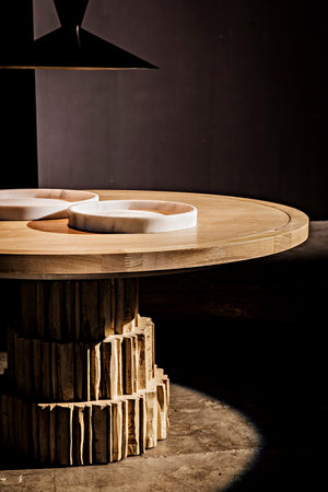 Noir 16" Round Marble Tray – Hand-Formed Bianco Crown Accent for Serving, Décor & Unique Displays AC138-16