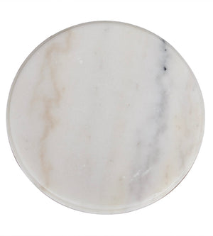 Noir Plato Hand-Formed Marble Cake Tray - Unique Bianco Crown Design for Elegant Serving & Decor Accents AC147