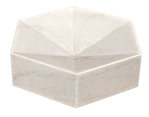Noir Conda Tray - Hand-Formed Bianco Crown Marble Accent for Candles, Decor, and Everyday Essentials AC148