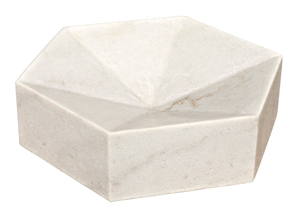 Noir Conda Tray - Hand-Formed Bianco Crown Marble Accent for Candles, Decor, and Everyday Essentials AC148