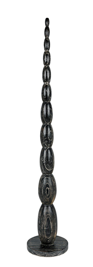 Noir Freia Sculpture in Cinder Black - Hand-Carved Mindi Wood Art for Modern Interiors & Bold Displays AC150CB