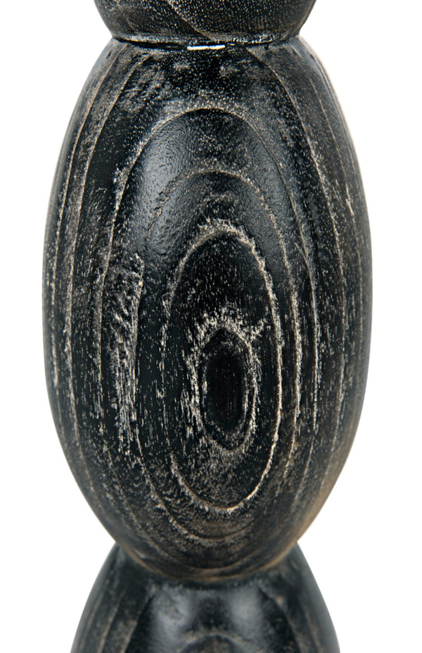 Noir Freia Sculpture in Cinder Black - Hand-Carved Mindi Wood Art for Modern Interiors & Bold Displays AC150CB