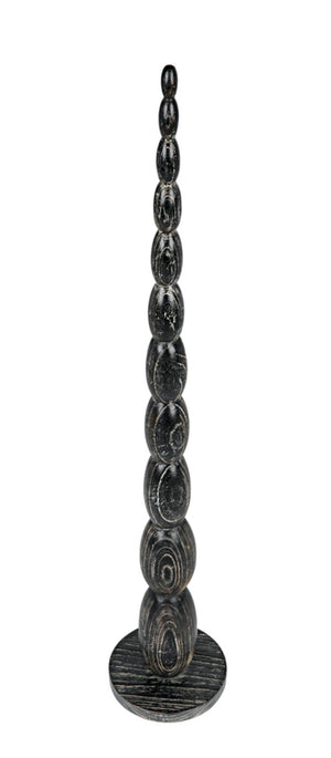 Noir Freia Sculpture in Cinder Black - Hand-Carved Mindi Wood Art for Modern Interiors & Bold Displays AC150CB