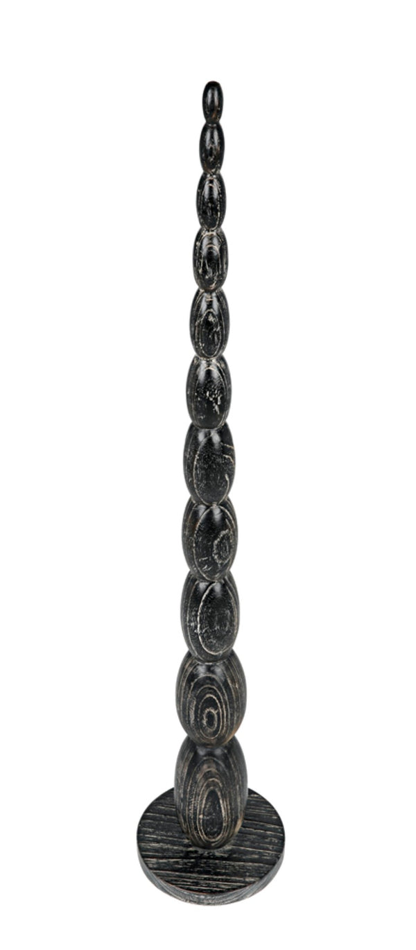 Noir Freia Sculpture in Cinder Black - Hand-Carved Mindi Wood Art for Modern Interiors & Bold Displays AC150CB