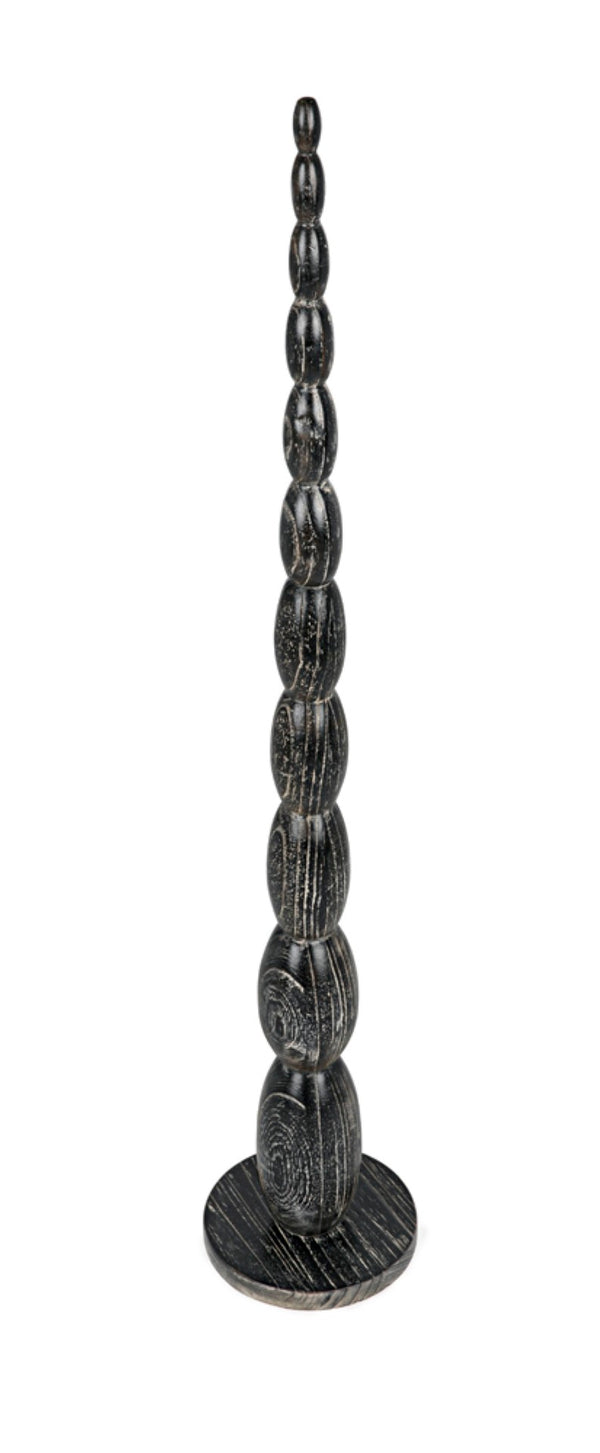 Noir Freia Sculpture in Cinder Black - Hand-Carved Mindi Wood Art for Modern Interiors & Bold Displays AC150CB