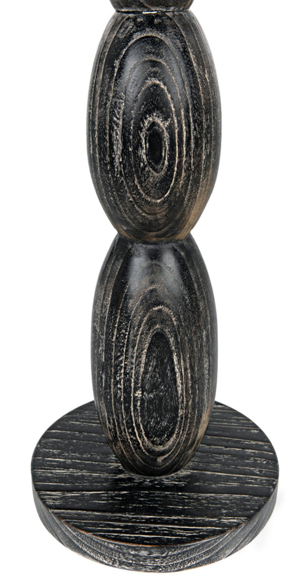 Noir Freia Sculpture in Cinder Black - Hand-Carved Mindi Wood Art for Modern Interiors & Bold Displays AC150CB