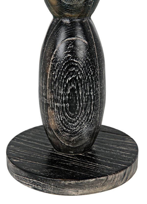 Noir Freia Sculpture in Cinder Black - Hand-Carved Mindi Wood Art for Modern Interiors & Bold Displays AC150CB