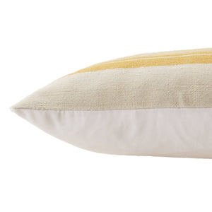 Jaipur Living Jaipur Living Parque Ticking Stripe Pet Yarn Indoor Outdoor Square Pillow Cover Gold PLC102475