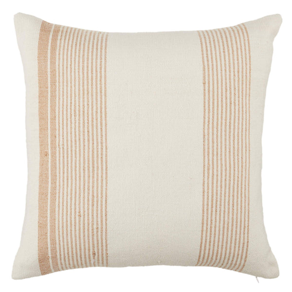 Jaipur Living Jaipur Living Parque Ticking Stripe Pet Yarn Indoor Outdoor Square Pillow Cover Tan PLC102476