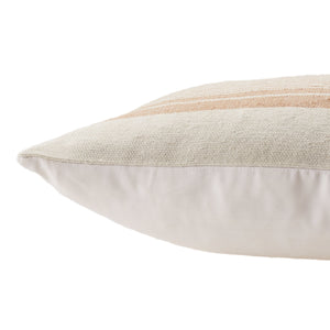Jaipur Living Jaipur Living Acapulco Ticking Stripe Outdoor Poly Fill Pillow for Coastal Patio Spaces Tan PLW103764