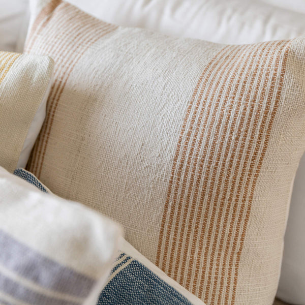 Jaipur Living Jaipur Living Acapulco Ticking Stripe Outdoor Poly Fill Pillow for Coastal Patio Spaces Tan PLW103764