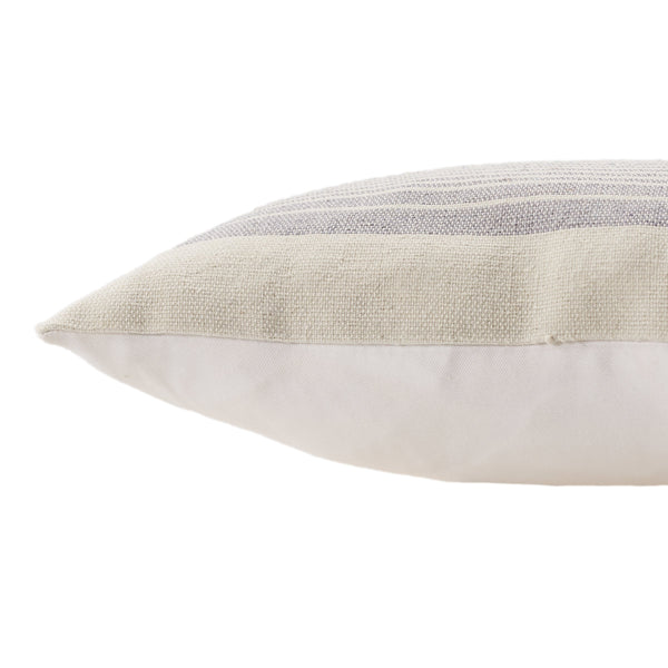 Jaipur Living Jaipur Living Acapulco Ticking Stripe Outdoor Poly Fill Pillow for Coastal Patio Spaces Gray PLW103765