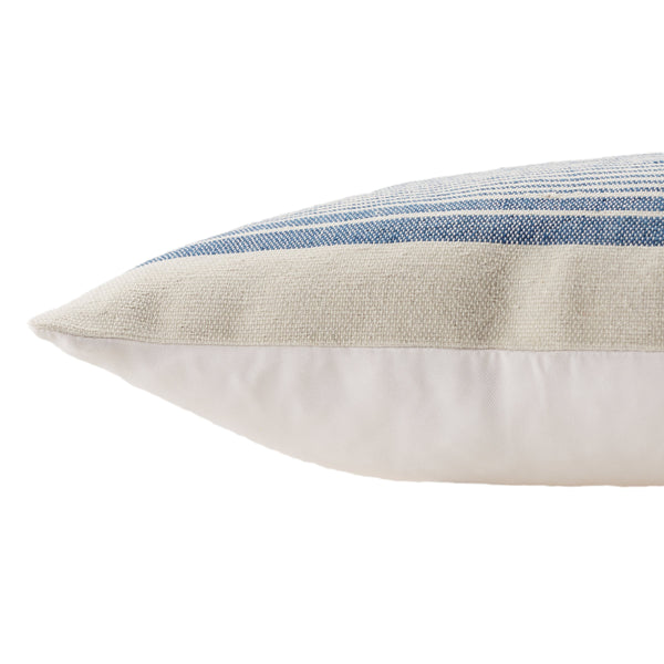 Jaipur Living Jaipur Living Acapulco Ticking Stripe Outdoor Poly Fill Pillow for Coastal Patio Spaces Blue PLW103766