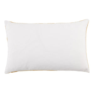 Jaipur Living Jaipur Living Carinda Ticking Stripe Pet Yarn Lumbar Pillow Cover for Outdoor Patios Gold PLC102493