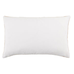 Jaipur Living Jaipur Living Carinda Ticking Stripe Lumbar Pillow Pet Yarn Outdoor Patio Accent Tan PLW103796