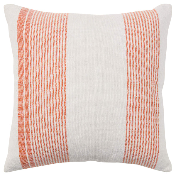 Jaipur Living Jaipur Living Parque Handmade Ticking Stripe Pet Yarn Pillow Cover for Patio Sunroom Orange PLC102626