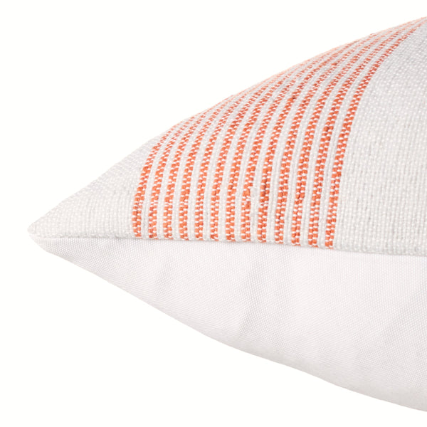 Jaipur Living Jaipur Living Parque Handcrafted Ticking Stripe Pet Yarn Outdoor Throw Pillow Orange Poly Fill PLW104034