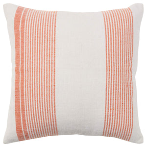 Jaipur Living Jaipur Living Parque Handcrafted Ticking Stripe Pet Yarn Outdoor Throw Pillow Orange Poly Fill PLW104034