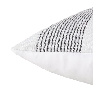 Jaipur Living Jaipur Living Parque Handmade Ticking Stripe Pet Yarn Pillow Cover for Patio Sunroom Cream PLC102624