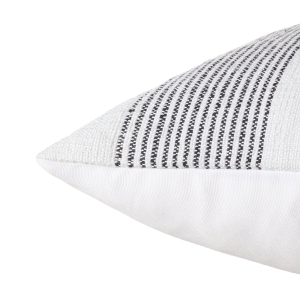 Jaipur Living Jaipur Living Parque Handcrafted Ticking Stripe Pet Yarn Outdoor Throw Pillow Cream Poly Fill PLW104030