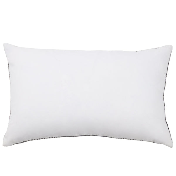 Jaipur Living Jaipur Living Carinda Handcrafted Ticking Stripe Lumbar Pillow for Coastal Outdoor Spaces Black Down Fill PLW104033