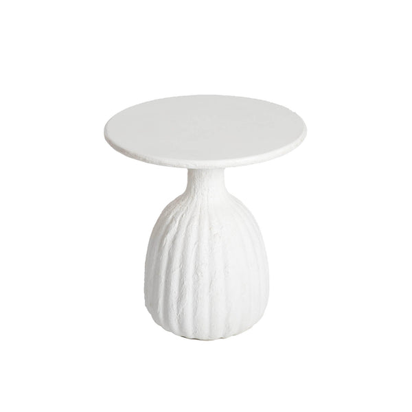 Lh Imports Accent Side Table - Low: Elevate Your Home Decor With This Stylish And Functional Furniture Piece White Ivory Concrete,Plaster Acc033-l