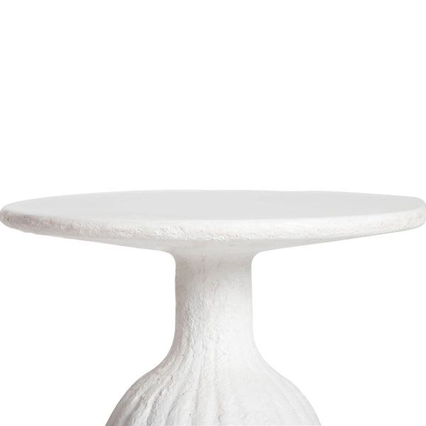 Lh Imports Accent Side Table - Low: Elevate Your Home Decor With This Stylish And Functional Furniture Piece White Ivory Concrete,Plaster Acc033-l
