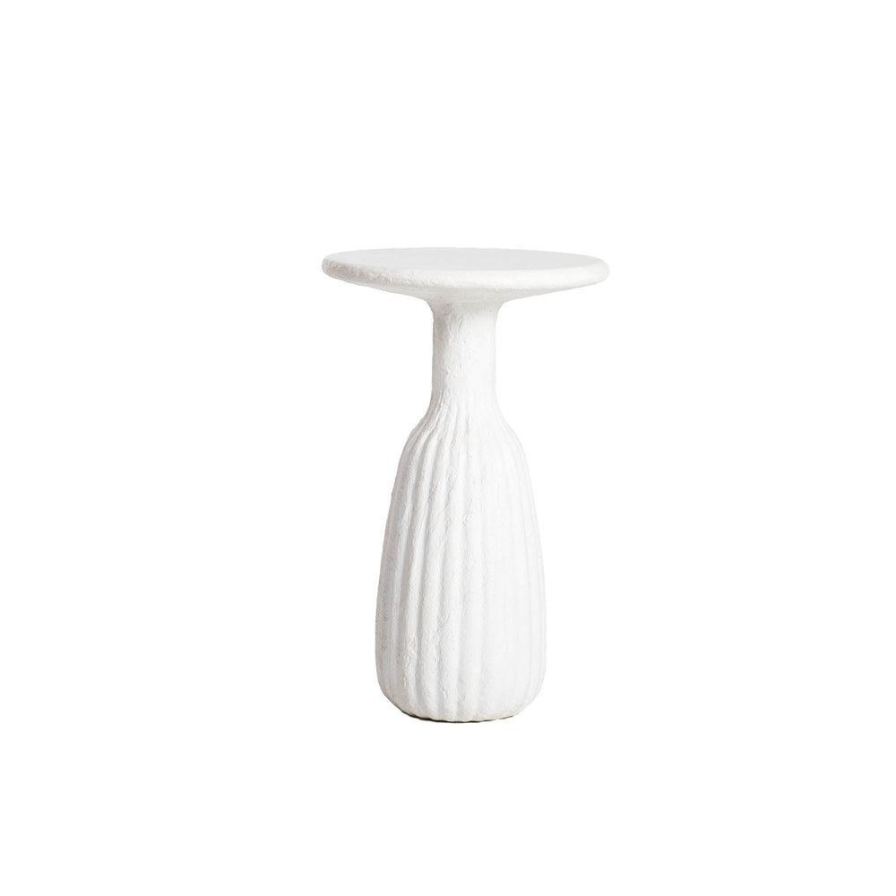Lh Imports Accent Side Table - Low: Elevate Your Home Decor With This Stylish And Functional Furniture Piece White Ivory Concrete,Plaster Acc033-t
