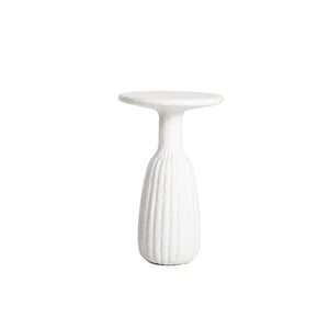 Lh Imports Accent Side Table - Low: Elevate Your Home Decor With This Stylish And Functional Furniture Piece White Ivory Concrete,Plaster Acc033-t