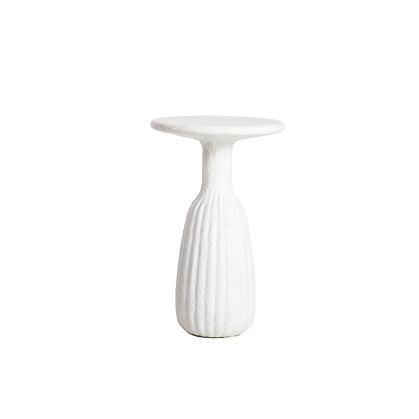 Lh Imports Accent Side Table - Low: Elevate Your Home Decor With This Stylish And Functional Furniture Piece White Ivory Concrete,Plaster Acc033-t