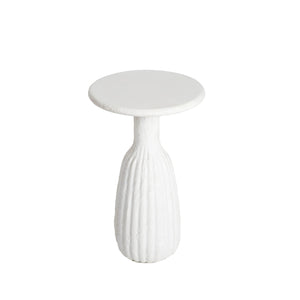 Lh Imports Accent Side Table - Low: Elevate Your Home Decor With This Stylish And Functional Furniture Piece White Ivory Concrete,Plaster Acc033-t