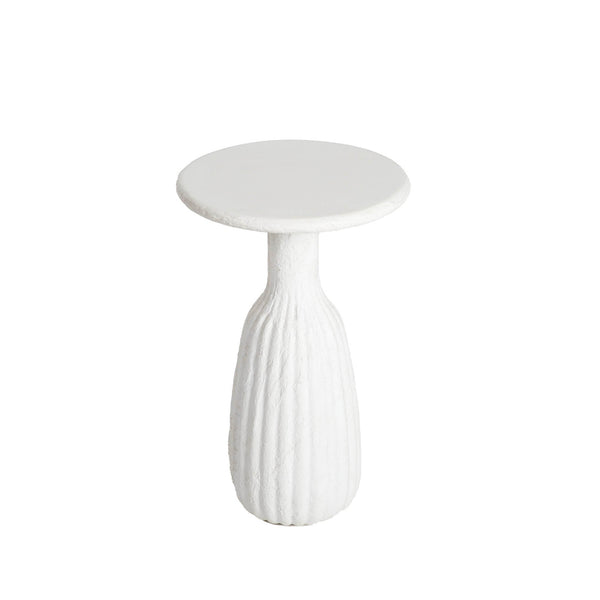 Lh Imports Accent Side Table - Low: Elevate Your Home Decor With This Stylish And Functional Furniture Piece White Ivory Concrete,Plaster Acc033-t