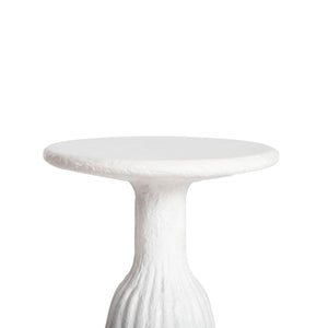 Lh Imports Accent Side Table - Low: Elevate Your Home Decor With This Stylish And Functional Furniture Piece White Ivory Concrete,Plaster Acc033-t