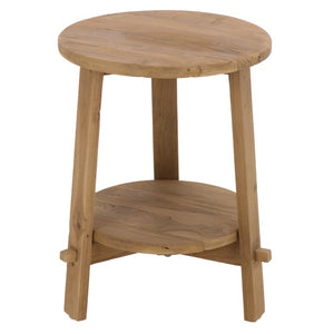 Safavieh Springs Solid Teak Accent Table Organic Natural Grain Compact Square Living Room Side ACC1000A