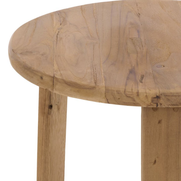 Safavieh Springs Solid Teak Accent Table Organic Natural Grain Compact Square Living Room Side ACC1000A