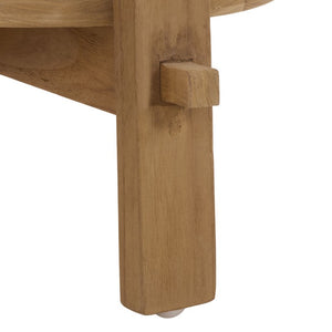 Safavieh Springs Solid Teak Accent Table Organic Natural Grain Compact Square Living Room Side ACC1000A