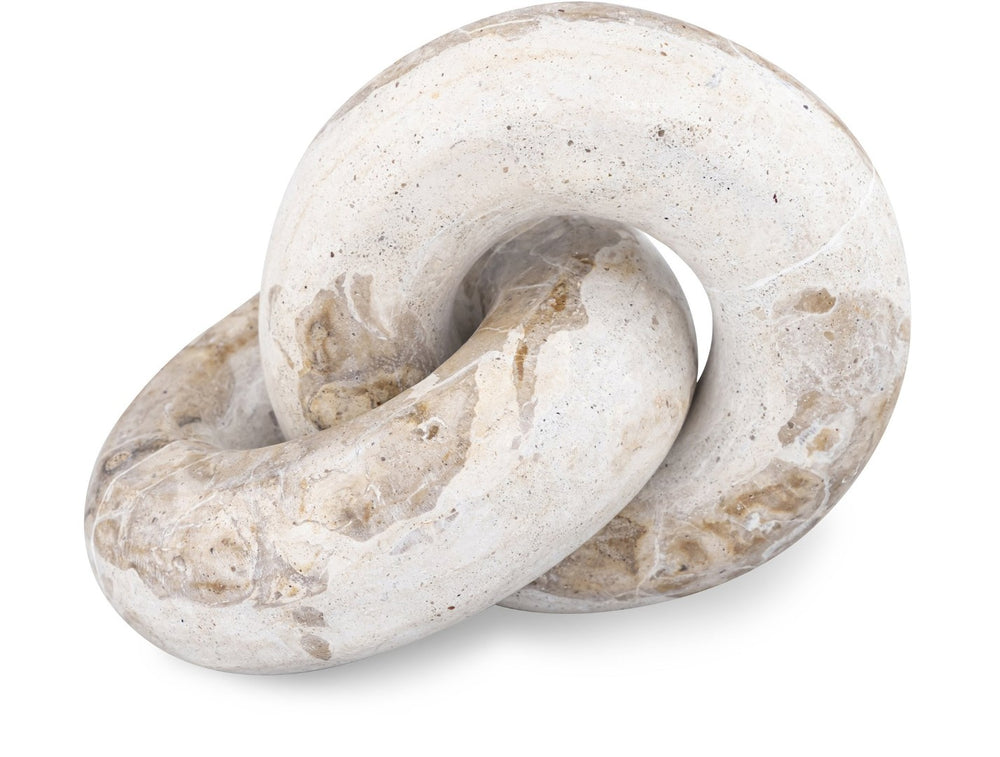 Meridian Furniture Knot Sculpture Handcrafted Marble Art Deco Tabletop Accent with Natural Veining for Console Table Beige 6" W x 6" D x 5" H ACC101-Beige