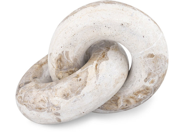 Meridian Furniture Knot Sculpture Handcrafted Marble Art Deco Tabletop Accent with Natural Veining for Console Table Beige 6" W x 6" D x 5" H ACC101-Beige