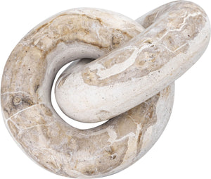 Meridian Furniture Knot Sculpture Handcrafted Marble Art Deco Tabletop Accent with Natural Veining for Console Table Beige 6" W x 6" D x 5" H ACC101-Beige