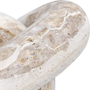 Meridian Furniture Knot Sculpture Handcrafted Marble Art Deco Tabletop Accent with Natural Veining for Console Table Beige 6" W x 6" D x 5" H ACC101-Beige