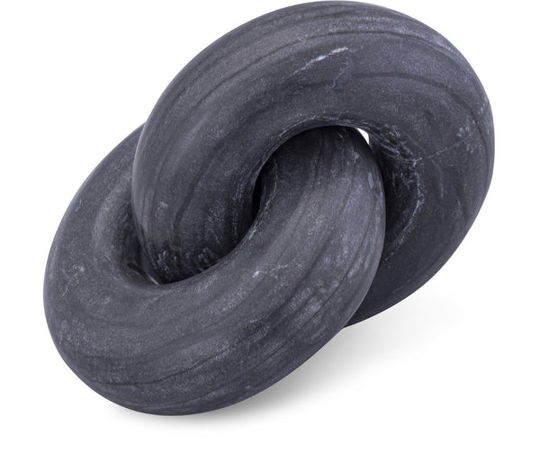 Meridian Furniture Knot Sculpture Handcrafted Marble Art Deco Tabletop Accent with Natural Veining for Console Table Black 6" W x 6" D x 5" H ACC101-Black